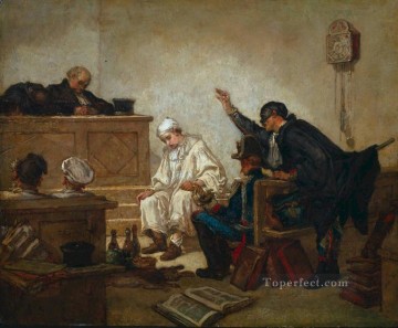 Thomas Couture Painting - pierrot on trial figure painter Thomas Couture